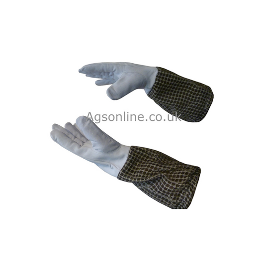Green leather 3 layer gloves