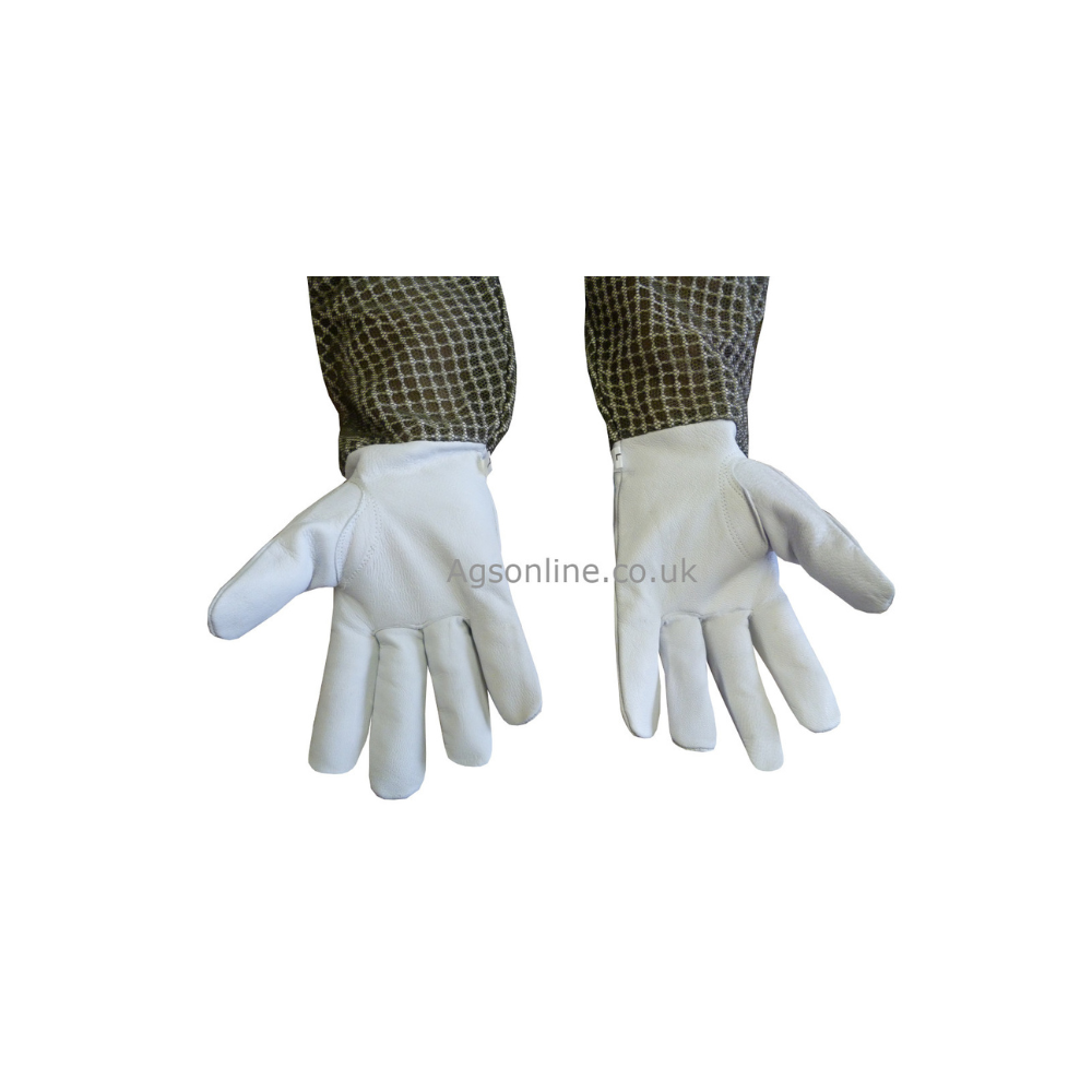 Green leather 3 layer gloves