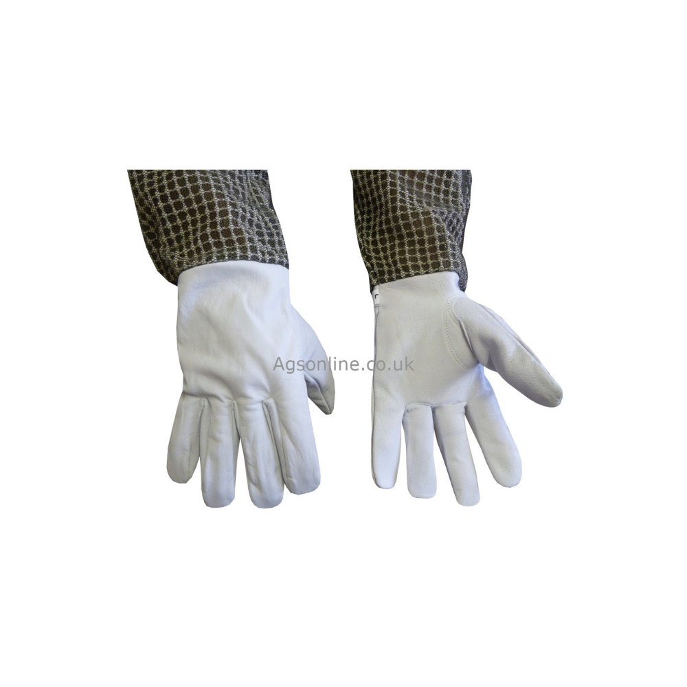 Green leather 3 layer gloves