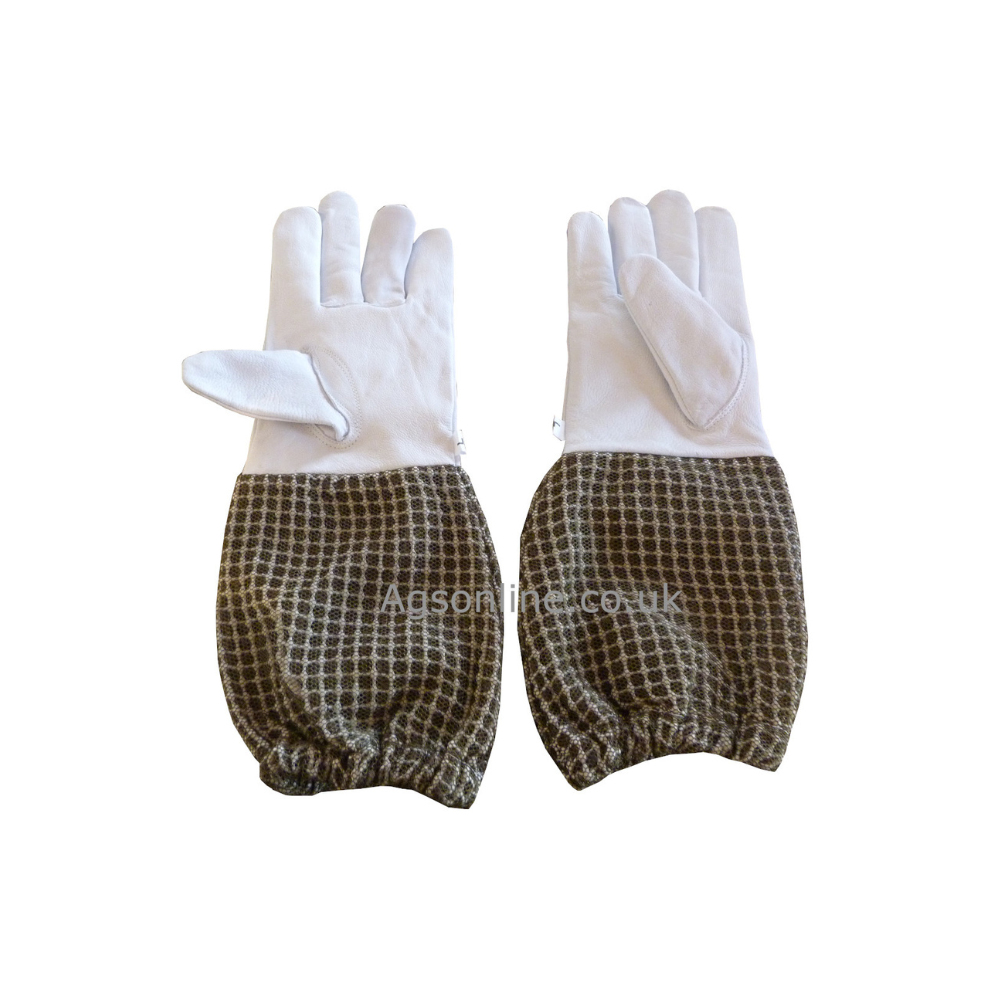 Green leather 3 layer gloves