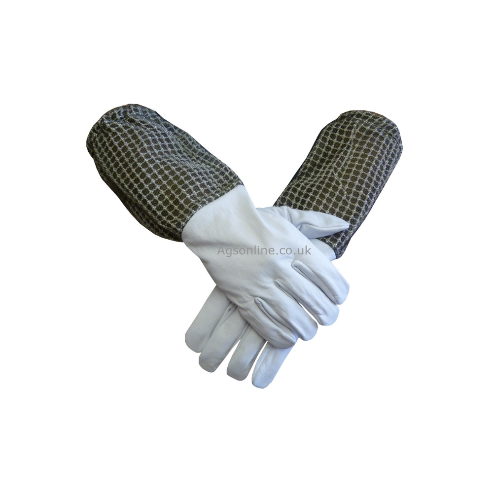 Green leather 3 layer gloves
