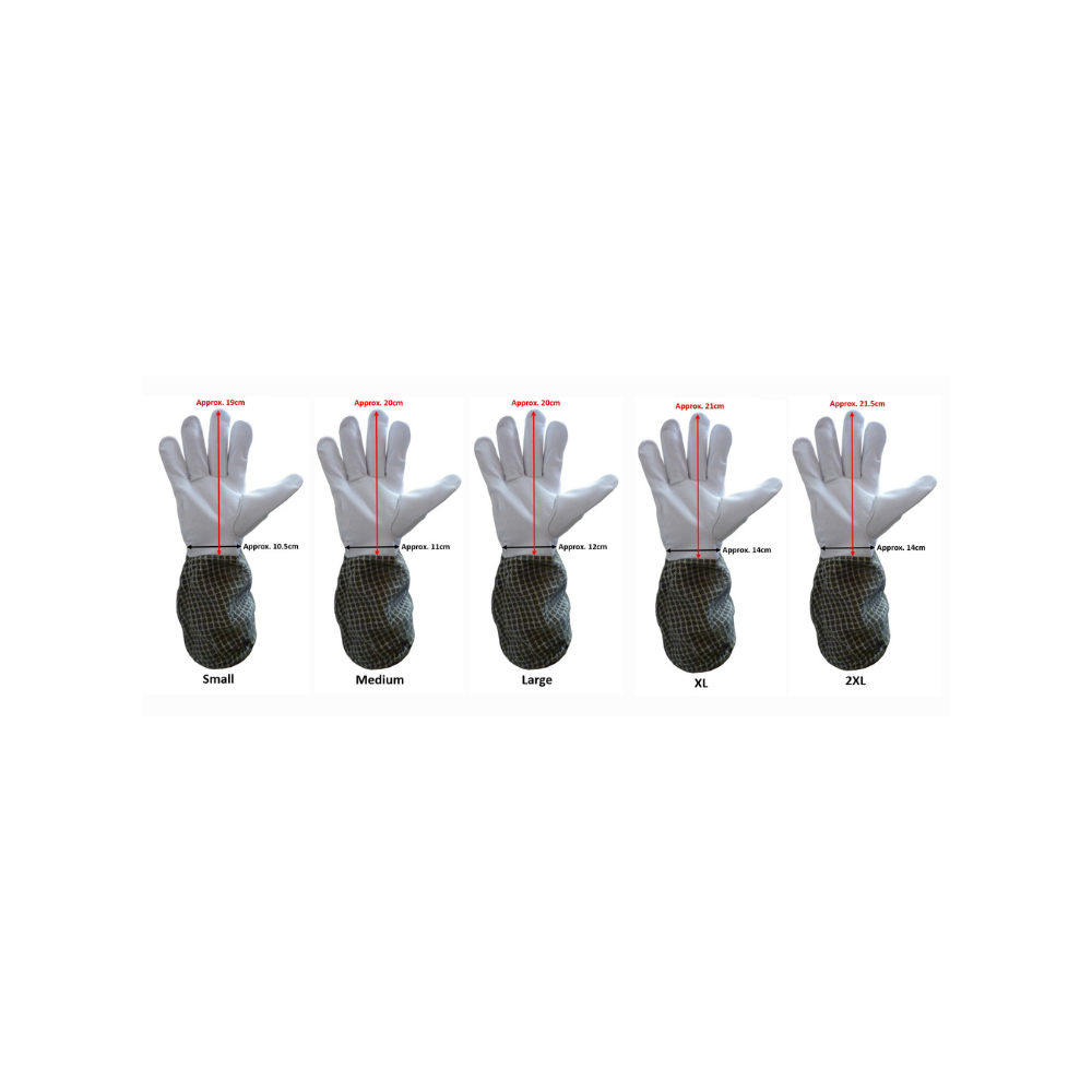 Green leather 3 layer gloves