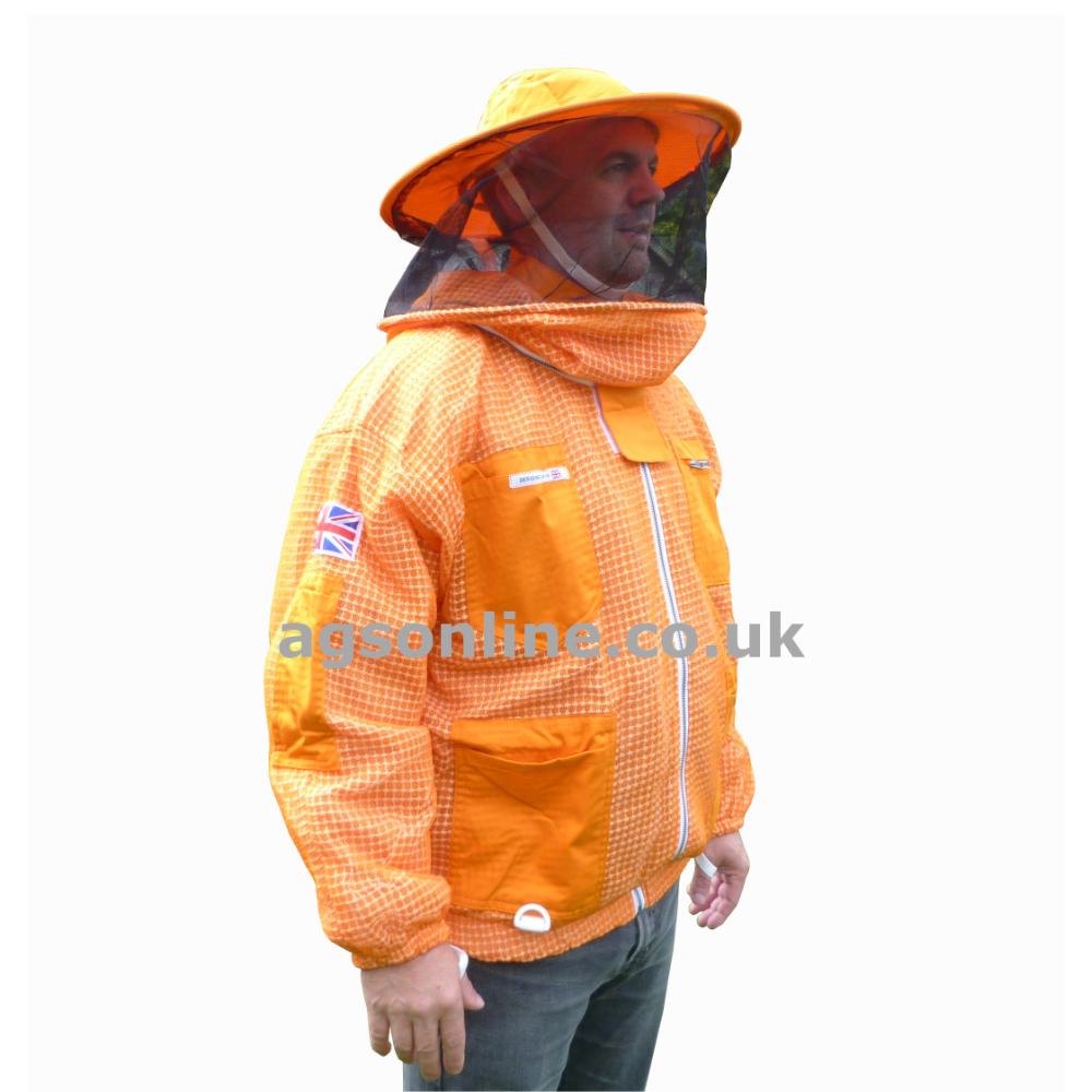 Orange 3 layer round hat jacket
