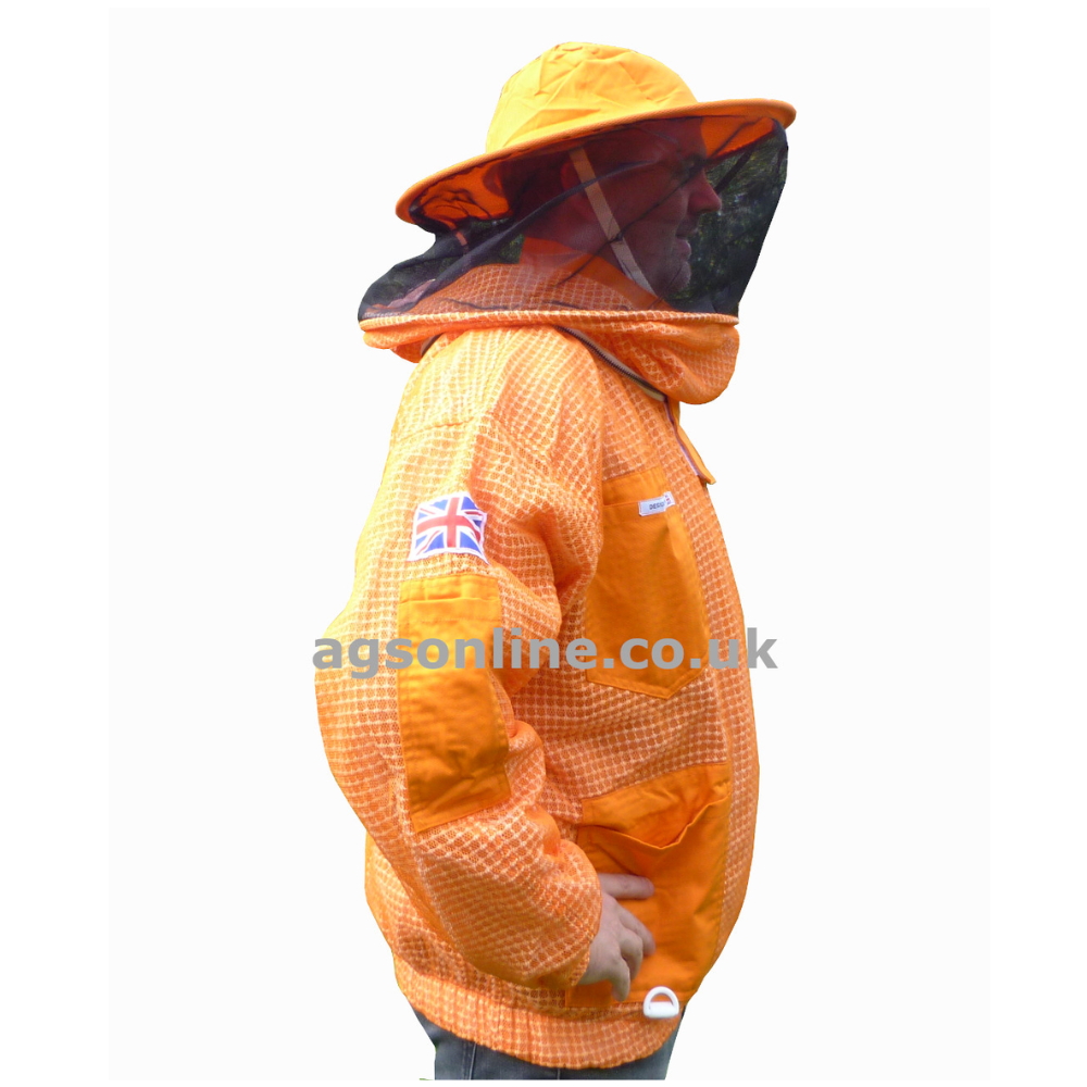 Orange 3 layer round hat jacket