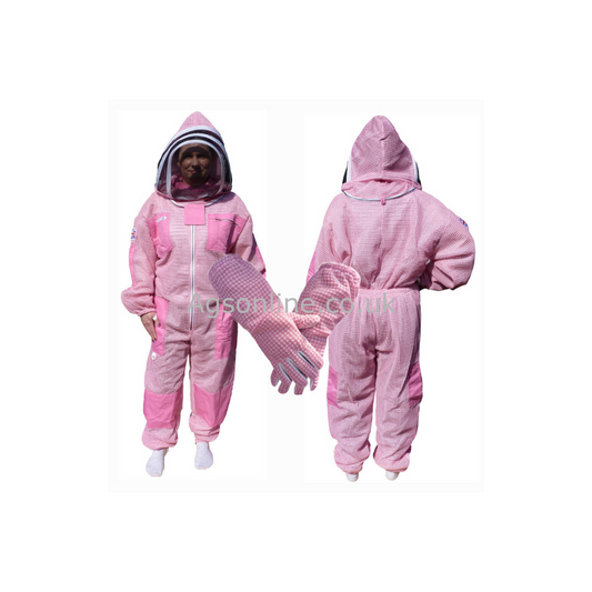 Pink 3 layer suit and gloves