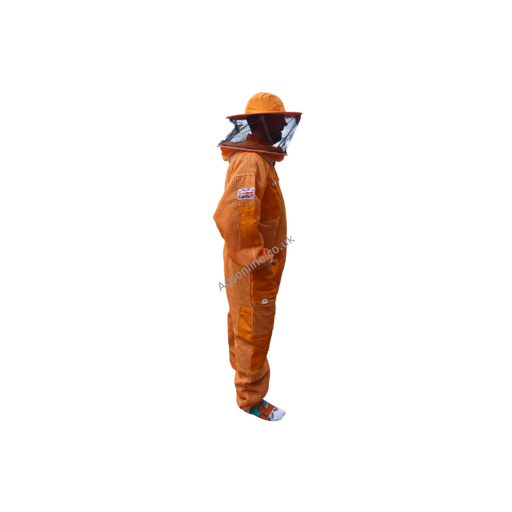 Orange 3 layer round hat suit
