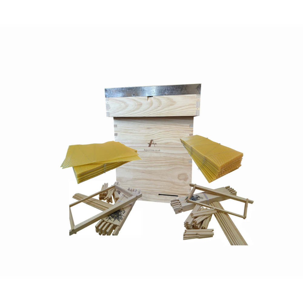 Bee Hive Cedar National Beehive Kit with Wired Wax