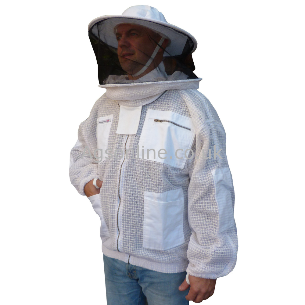 White 3 layer round hat jacket