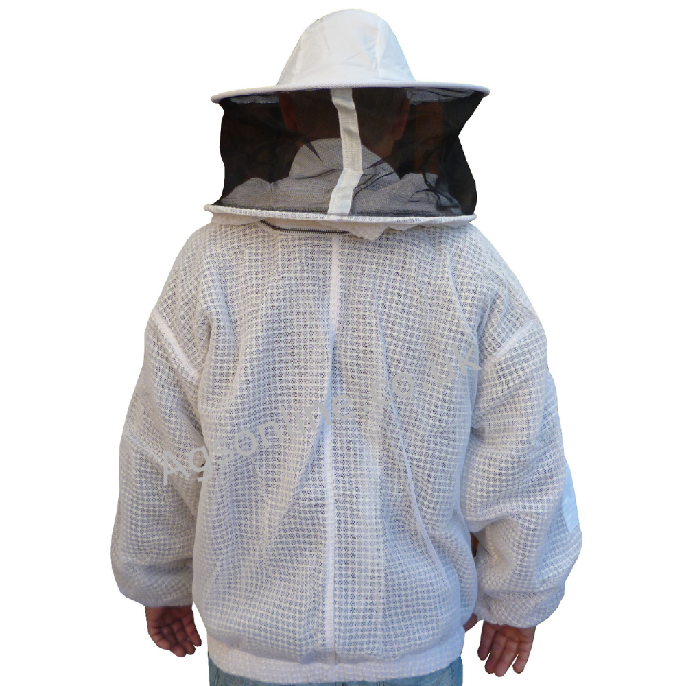 White 3 layer round hat jacket and gloves