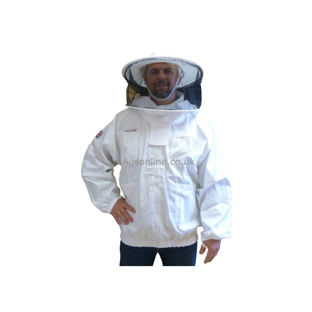 White cotton round hat jacket