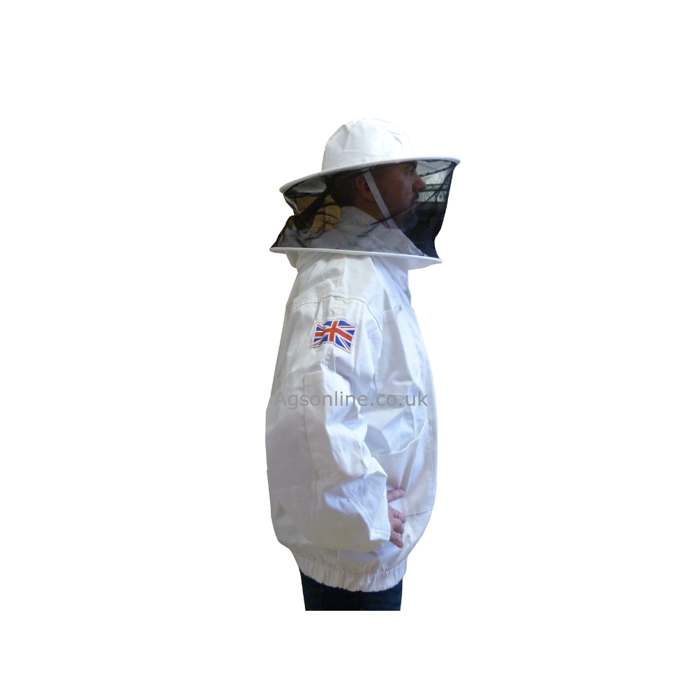 White cotton round hat jacket
