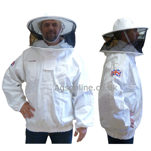 White cotton round hat jacket