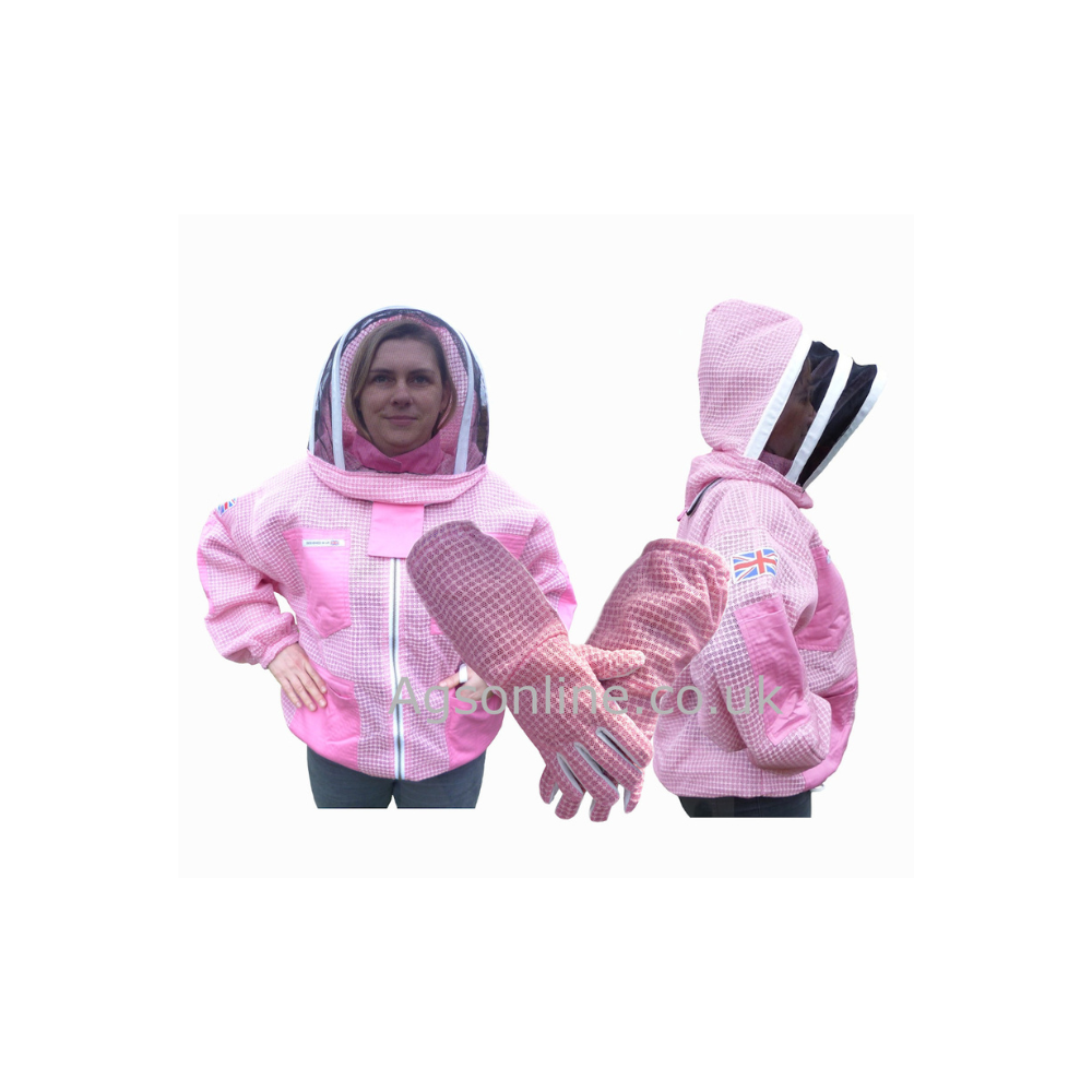 Pink 3 layer fencing jacket and gloves