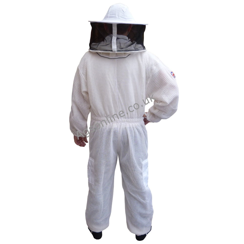 SECONDS Medium White 3 layer round hat bee suit
