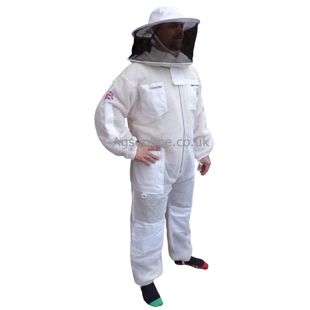 SECONDS Medium White 3 layer round hat bee suit