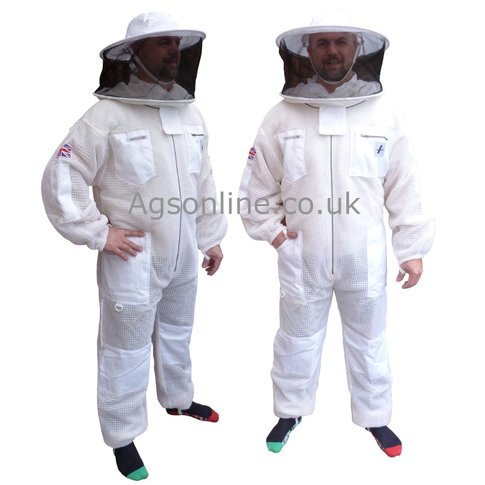SECONDS Medium White 3 layer round hat bee suit