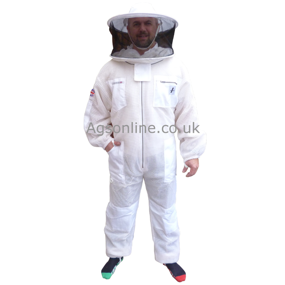 SECONDS Medium White 3 layer round hat bee suit