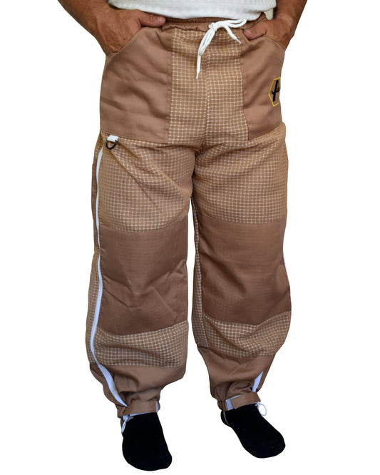 Brown 3 Layer Ventilated Beekeeping Trousers | Mesh Beekeeping Clothing