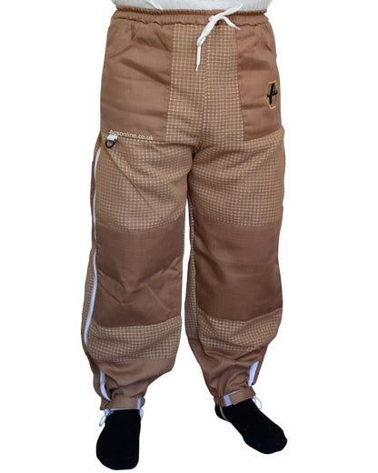 Brown 3 Layer Ventilated Beekeeping Trousers | Mesh Beekeeping Clothing