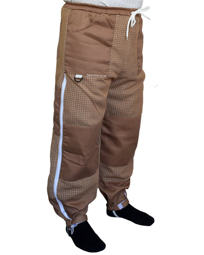 Brown 3 Layer Ventilated Beekeeping Trousers | Mesh Beekeeping Clothing