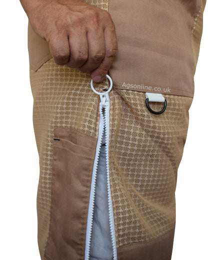 Brown 3 Layer Ventilated Beekeeping Trousers | Mesh Beekeeping Clothing
