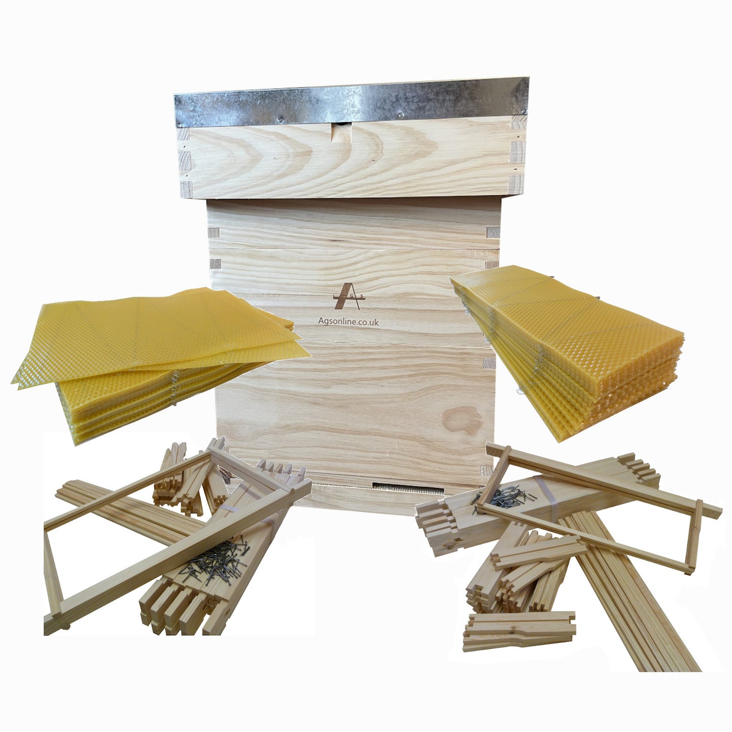 Bee Hive Cedar National Beehive Kit with Wired Wax