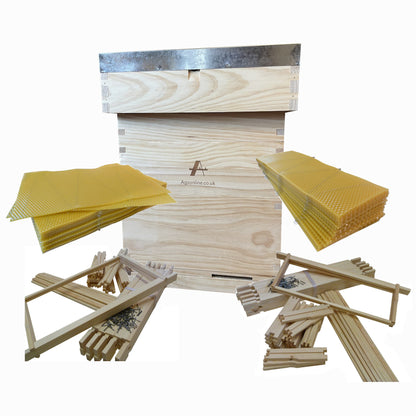 Bee Hive Cedar National Beehive Kit with Wired Wax