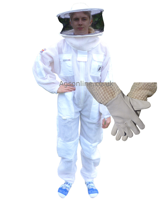 Children's 3 layer Round Hat bee suit and gloves