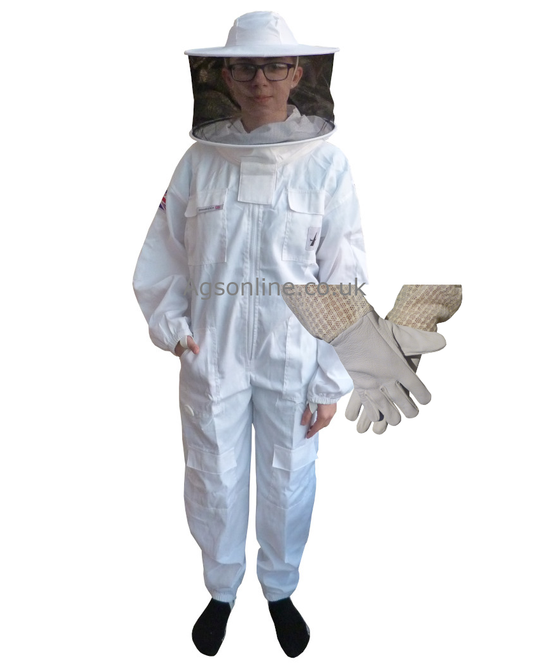 Children's cotton round hat suit and gloves
