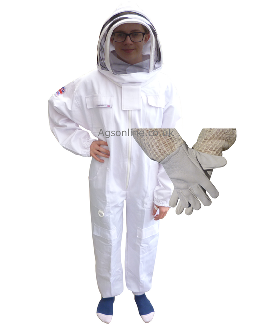 Children's cotton suit and gloves