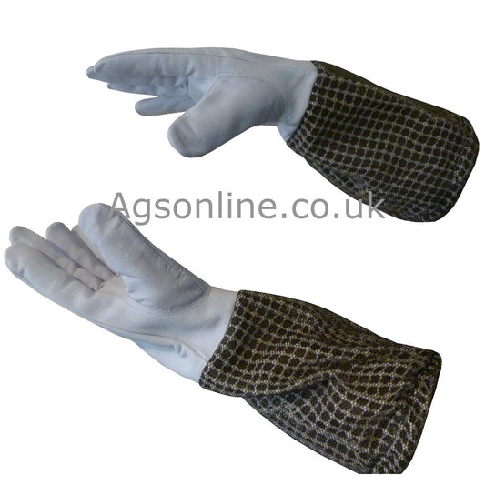 Green leather 3 layer gloves
