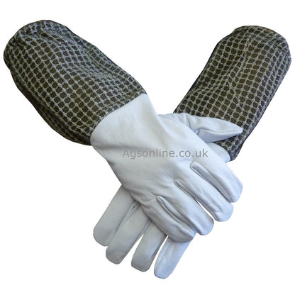 Green leather 3 layer gloves