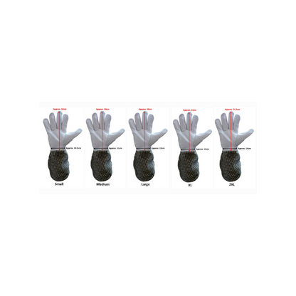 Green leather 3 layer gloves