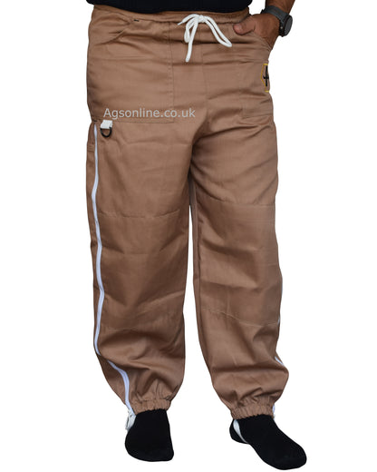 Brown Cotton Beekeeping Trousers | Protective Trousers for Beekeepers