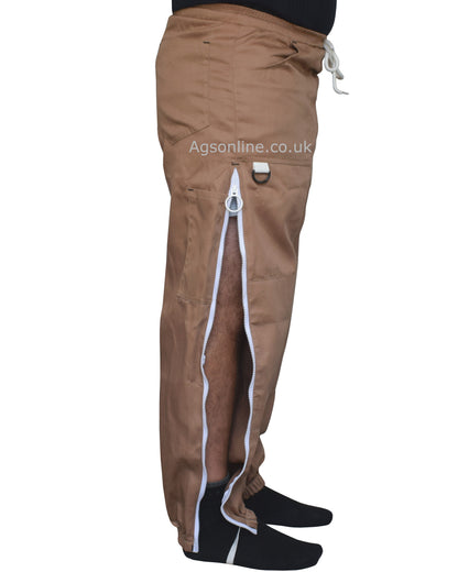Brown Cotton Beekeeping Trousers | Protective Trousers for Beekeepers