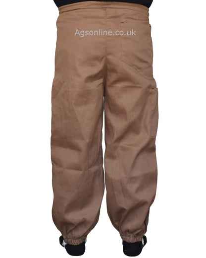 Brown Cotton Beekeeping Trousers | Protective Trousers for Beekeepers