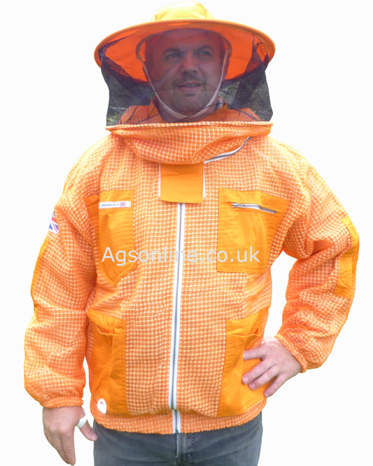 Orange 3 layer round hat jacket