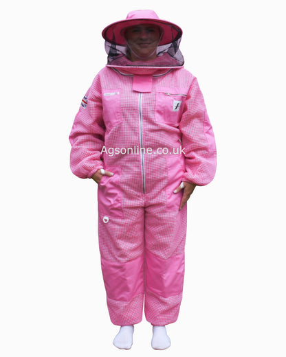 Pink 3 layer round hat suit
