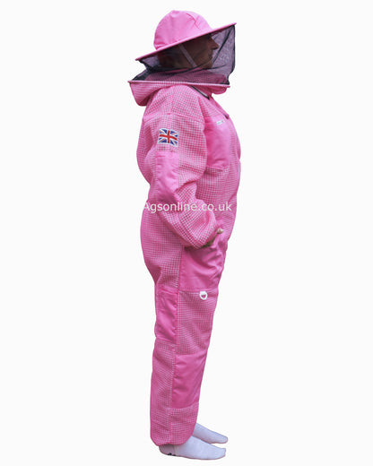 Pink 3 layer round hat suit