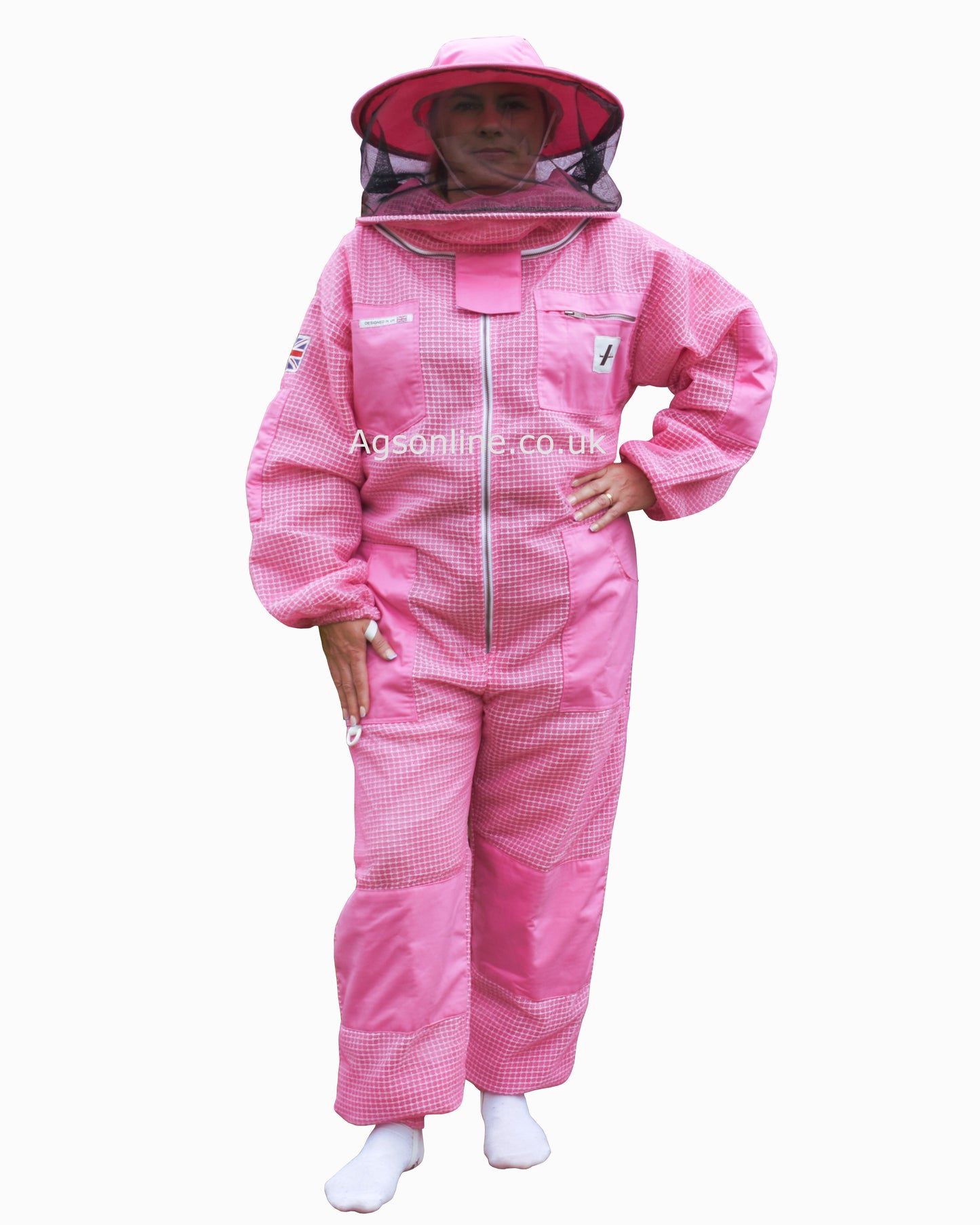 Pink 3 layer round hat suit