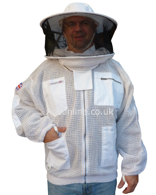 White 3 layer round hat jacket