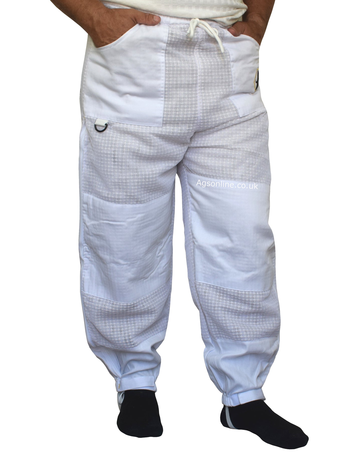 White 3 Layer Ventilated Beekeeping Trousers | Mesh Beekeeping Clothing