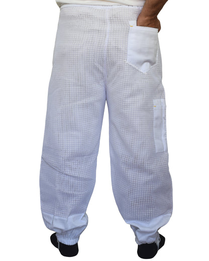 White 3 Layer Ventilated Beekeeping Trousers | Mesh Beekeeping Clothing