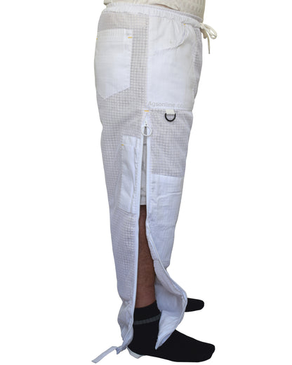 White 3 Layer Ventilated Beekeeping Trousers | Mesh Beekeeping Clothing