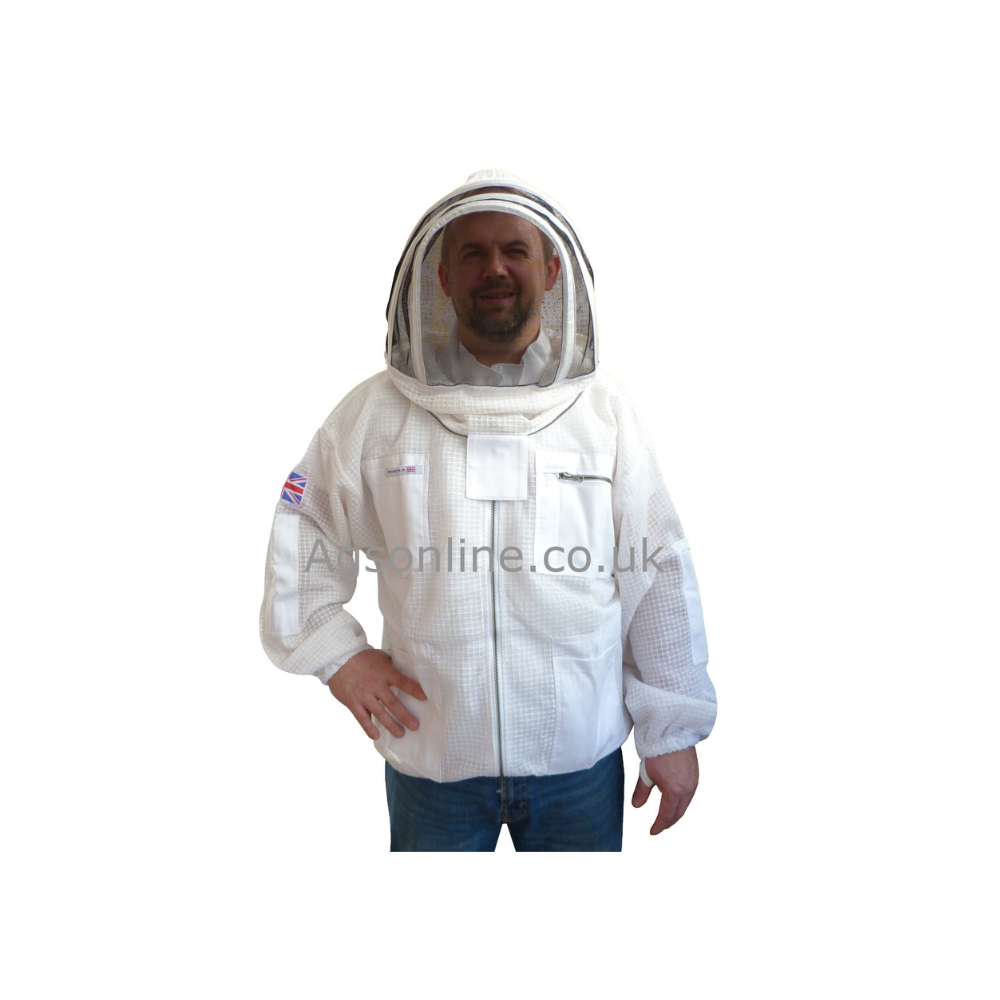White 3 layer jacket and gloves