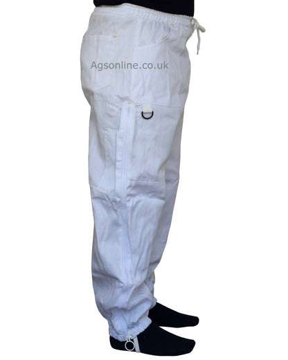 White Cotton Beekeeping Trousers | Protective Trousers for Beekeepers