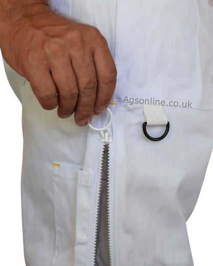 White Cotton Beekeeping Trousers | Protective Trousers for Beekeepers