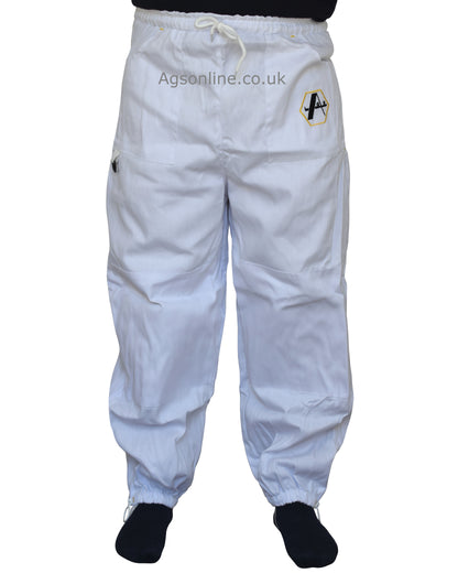 White Cotton Beekeeping Trousers | Protective Trousers for Beekeepers