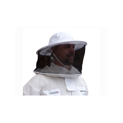 White 3 layer round hat
