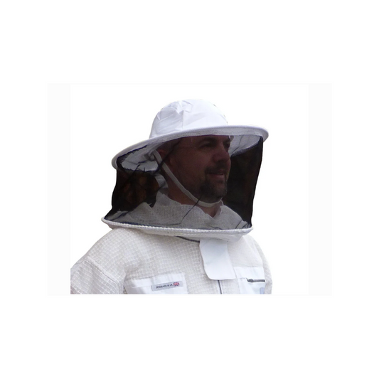 White 3 layer round hat